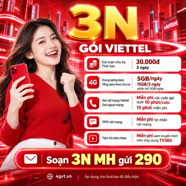 Gói 3N Viettel – thông tin và cú pháp MH gửi 290