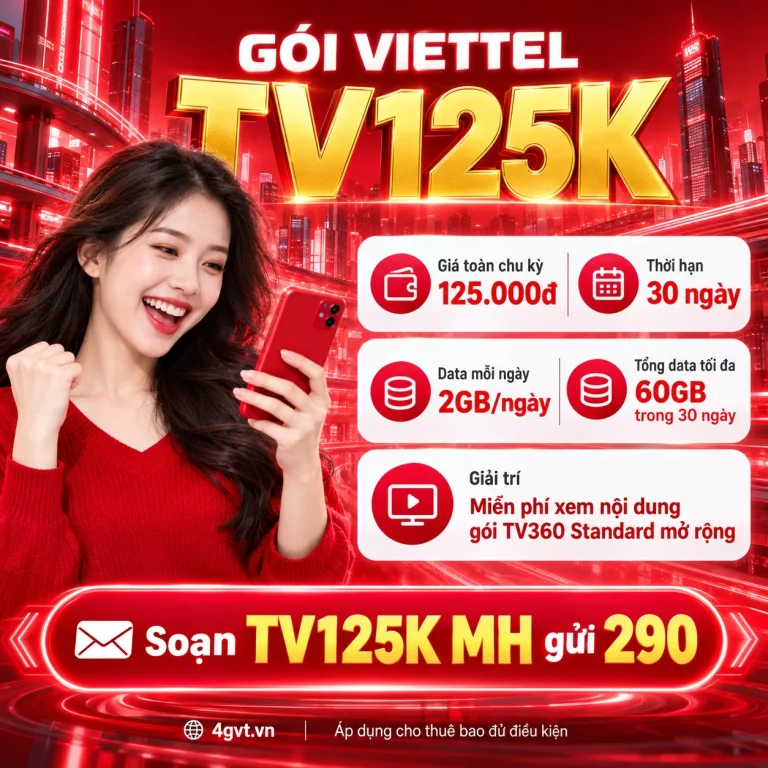 Gói TV125K Viettel – thông tin và cú pháp MH gửi 290