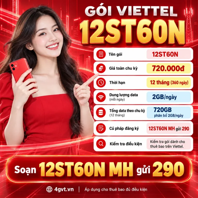 Gói 12ST60N Viettel – thông tin và cú pháp MH gửi 290