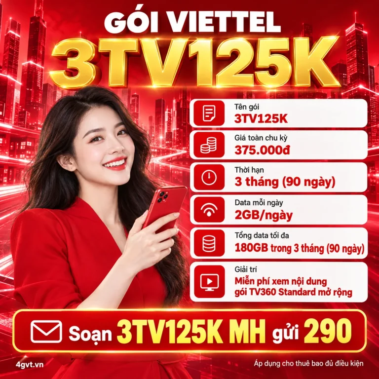 Gói 3TV125K Viettel – thông tin và cú pháp MH gửi 290