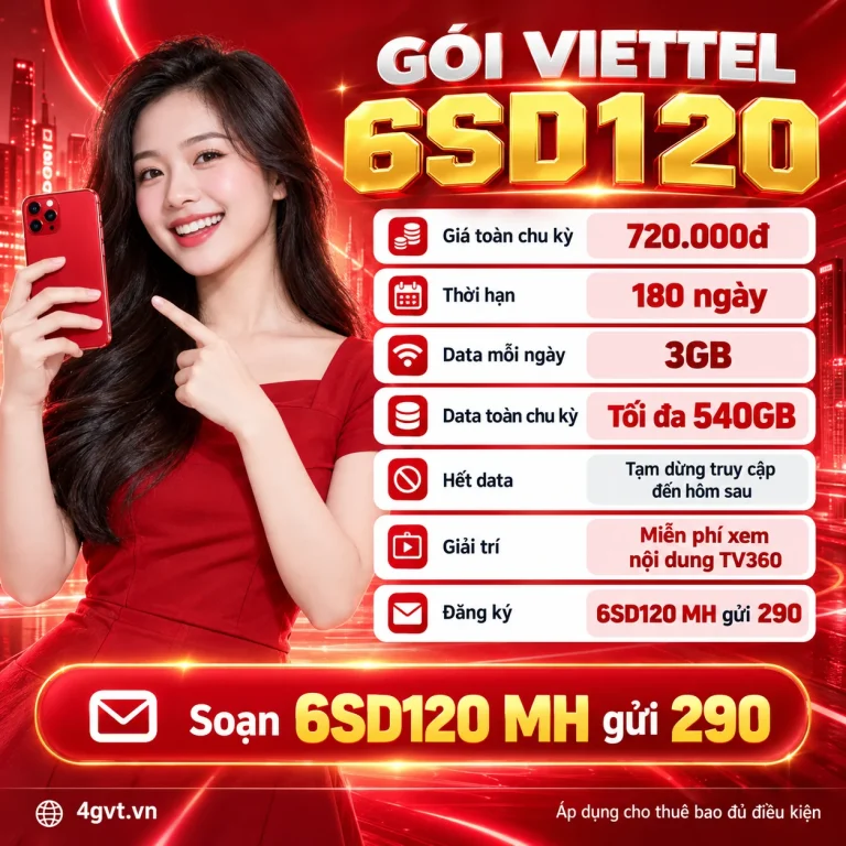 Gói 6SD120 Viettel – thông tin và cú pháp MH gửi 290