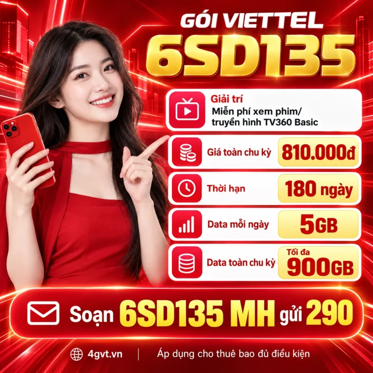 Gói 6SD135 Viettel – thông tin và cú pháp MH gửi 290